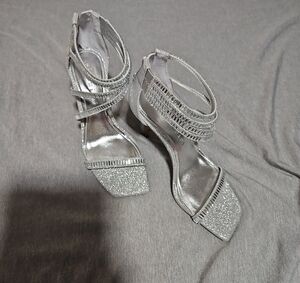Gianni Bini Silver Sparkly Heels